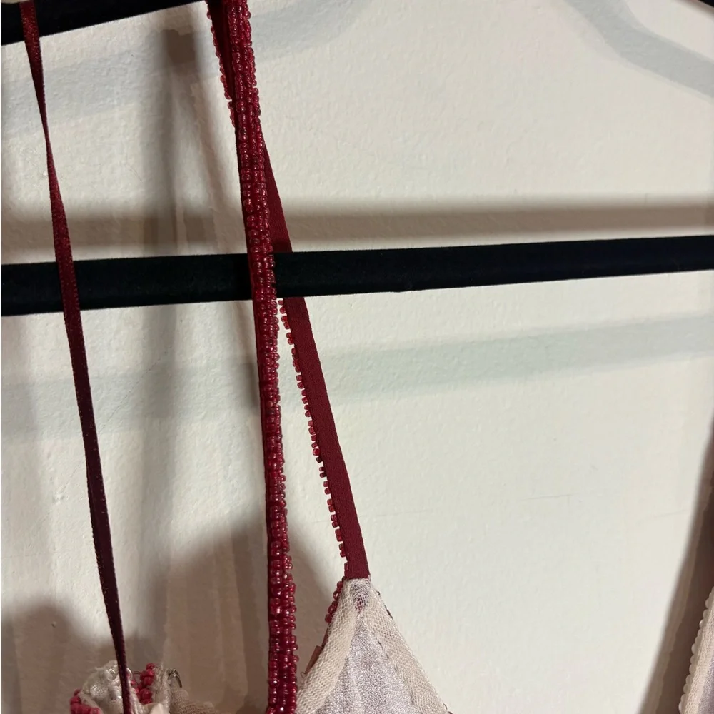 CULT GAIA Sasha Beaded Multi Wave Print Mini Dress Pink Red NWT Small - Picture 10 of 14